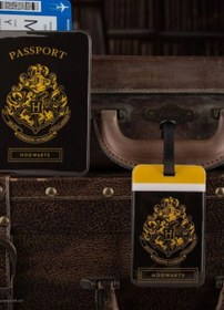Resim Harry Potter Hogwarts Pasaport Kılıfı ve Valiz Etiketi Seti - Siyah 