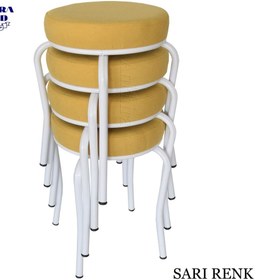 Resim Ankhira Tabure (4 ADET) (MONTELİ GÖNDERİM) Beyaz Ayaklı, Taytüyü Kumaş, Metal Ahtapot 