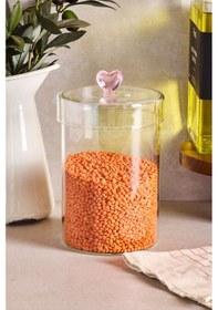Resim Hearts 950 Ml Borosilikat Cam Kavanoz 10x15 Cm Seffaf Şeffaf 
