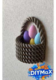 Resim Paskalya Sepeti Buzdolabı Magneti Çıkarılabilir Yumurtalı 