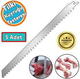 Resim Nzb Tilki Kuyruğu Kılıç Et Kemik Kesme Testeresi Paslanmaz Çelik Bıçak Bıçağı Ağzı Ucu 30 cm (5 Adet ) 