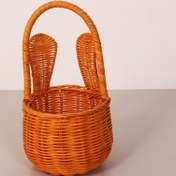 Resim Mylamp Rattan Tavşan Turuncu Dekoratif Sepet 14x13x29 cm 