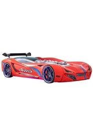 Resim Setay Çocuk Odası - Mercedes Rüzgarlıklı Arabalı Yatak - Sport 3 Kapılı Dolap, Şifonyer - Kırmızı 