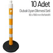 Resim İleri Trafik Dubalı Uyarı Dikmesi 80x1100 Mm Reflektifli 10'lu Set 