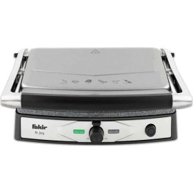 Resim Fakir N-Joy 2000 W Tost Makinesi – Ayarlanabilir Isı Kontrollü, Granit Plakalı, 180° Açılır Gümüş Gövde ve Izgara Özellikli 