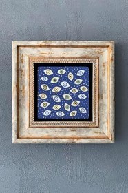 Resim Oscar Stone Decor Çerçeveli Taş Duvar Dekoru 20X20 Cm Nazar Boncuğu Cdd-40-1001 