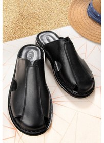 Resim Stan Hakiki Deri Erkek Terliği, Hakiki Deri Terlik, Ortopedik Taban Terlik, Hafif Deri Ter 