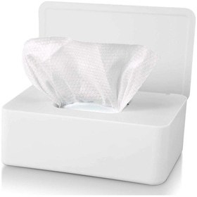 Resim Kapaklı Islak Mendil Kutusu Toz Geçirmez Araba Ev Ofis Mendil Kutusu Beyaz 
