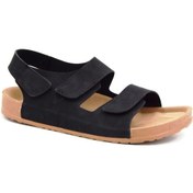 Resim Fly Soft S963 Poli Hafif Taban Cırtlı Erkek Sandalet Siyah Siyah 