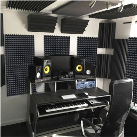 Resim Birlik Sünger Akustik Ses Yalıtım Süngeri 50 x 50 x 4 Piramit Kesim Yapışkansız 4 Adet 