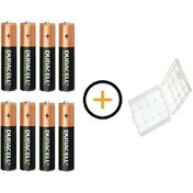 Resim Duracell 2500 mAh AA Şarj Edilebilir Kalem Pil 8'li + Pil Kutusu 