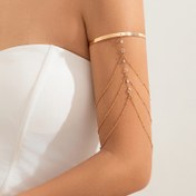 Resim Şık Çok Katmanlı Sentetik Zirkonyum Kolluk, 1 Ayarlanabilir Açık Bilek, Günlük veya Banquet Gecelikleri için Minimalist Stil, Kubik Zirkonyum Detayları ile Alaşım 
