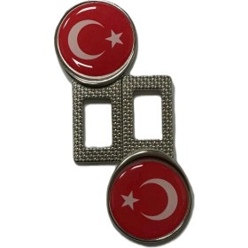 Resim Türk Bayraklı Logolu Ikaz Ses Susturucu Metal Toka 2 Adet 