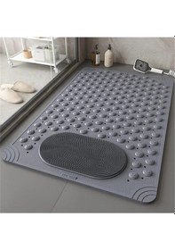 Resim Mainshop Vantuzlu Banyo Ve Duş Kaydırmazı Duşa Kabin Küvet Içi Vantuzlu Banyo Paspası 36 X 69,5 Cm M-162 Gri 