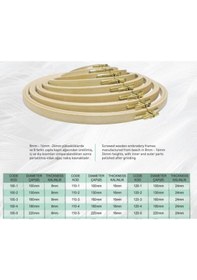 Resim Nurge 8mm Vidalı Ağaç Kasnak - No:4 Nakış Kasnağı - 220mm - 8mm 