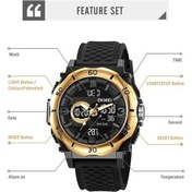 Resim Besthome1 Erkekler 50m Su Geçirmez Skmeı 2098 Çok Renkli Çift Ekranlı Dijital Bilek Saati Gri Termometre Çok Renkli 