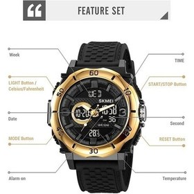 Resim Besthome1 Erkekler 50m Su Geçirmez Skmeı 2098 Çok Renkli Çift Ekranlı Dijital Bilek Saati Gri Termometre Çok Renkli 