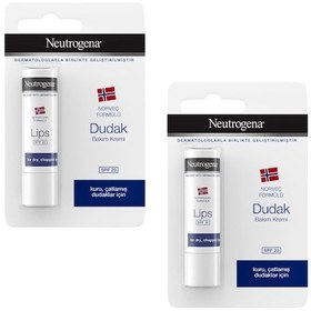 Resim Neutrogena SPF 20 Güneş Koruma Faktörlü Dudak Bakım Kremi 4,8 G 2 Adet 