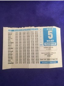 Resim 5 Mart 2001 Takvim Yaprağı - Nostalji Koleksiyonluk Takvim Yaprağı 