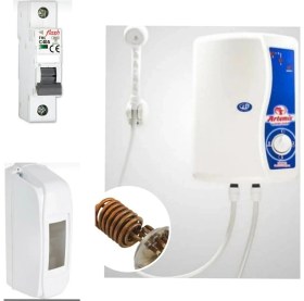 Resim Artemis Bakır Rezistanslı Elektrikli Şofben Sigorta ve Kutusu Dahil Paket Yüksek Verimlilik 