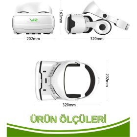 Resim G02EF Stereo Kulaklıklı 3D Sanal Gerçeklik Gözlüğü 
