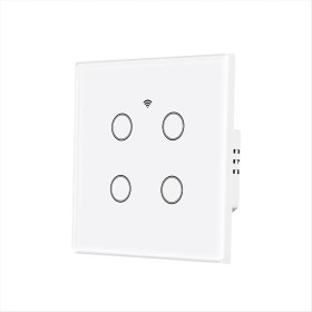 Resim Bueattuh Wifi Akıllı Işık Anahtarı Cam Dokunmatik Kontrol Fireproof Nötr Tel Yok Uzaktan Kumanda Çalışması 4 Yollu Kare (Yurt Dışından) 