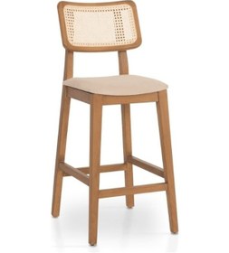 Resim Zeus Hazeranlı Bar Sandalyesi Krem 