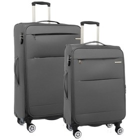 Resim Louisiana Polo 2'li Valiz Seti Büyük Ve Orta Boy Lüx Kumaş Valiz Antrasit 2082 Antrasit 