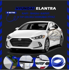 Resim Hyundai Elantra Oto Araç Kapı Koruma Fitili 5 Metre Parlak Mavi Renk 