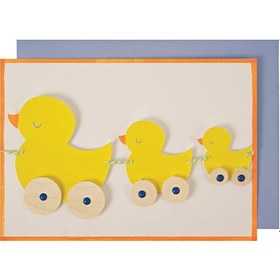 Resim Meri Meri - Duck Train Garland Card - Ördek Tren Tebrik Kartı 