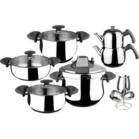 Resim Porland Çeyiz Seti Luxry 16 Parça Siyah 