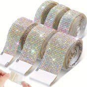 Resim Kendinden Yapışkanlı Kristal Taşlı Kurdele 1 Rulo ile 2mm Işıltılı Cam Değerli Taşlar - Çok Genişlik Seçenekleri (0.5cm-2.7cm) DIY El Sanatları, Düğün Dekorasyonu, Doğum Günü Partisi Malzemeleri, Ev & Araba Süslemesi için - Parıldayan AB Renk Karışımı, El İşi Malzemeleri | Canlı Aksesuar | Kolay Uygulama Materyali, El İşleri İçin Kurdele 