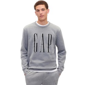 Resim GAP Logo Fleece Erkek Gri Günlük Stil Eşofman Üstü 645634014 