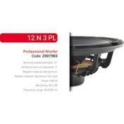 Resim Sıca 12 N 3 Pl Professional Woofer Bass 