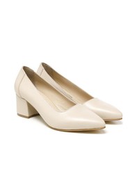 Resim Topuklu/ Stiletto Kadın Rc-4003 Deriden Krem Krem 