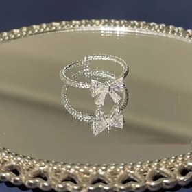 Resim 1 adet Vintage Esintili Prenses Kurdele Yüzük - Parıldayan Kristal ve Taş Tasarım, Ayarlanabilir Açık Bant, Günlük Durum Aksesuarı, Günlük Yüzük | Vintage Esintili Yüzük | Ayarlanabilir Bant Yüzük 