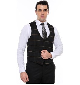 Resim Wessi Ekoseli Siyah V Yakalı Yelek 001 