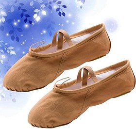 Resim GALPADA 1 Çift bale terliği yoga ayakkabıları daireler kanvas dans ayakkabıları kızlar bale daireler kız çocuk terlik tek bale ayakkabısı bale dans ayakkabıları Bale ayakkabıları tabanlar 