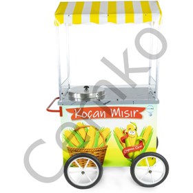 Resim Cemko Koçan Mısır Süt Mısır Arabası 50 Lik Kazan Büyük Boy 60X100 Tüplü (Model Tunceli) 