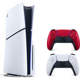 Resim Sony Playstation 5 slim Cdli versiyon + 2.kol Dualsense Volcanic kırmızı ( İthalatçı Garantili ) 
