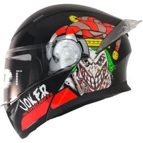 Resim Free-M 965 Joker Siyah-Kırmızı Çene Açılır Kask 
