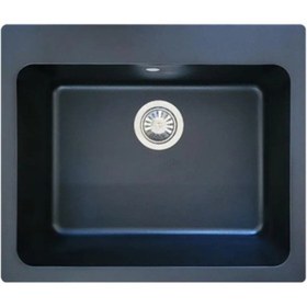 Resim Öztaş ÖZ-60S Granit Mutfak Eviye Siyah Tek Gözlü 55 x 60 CM 