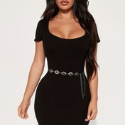 Resim Kadınlar için şık Concho Kemer Turkuaz Concho Zincir Kemer Cowgirl Mini Bel Batı Kemerleri 