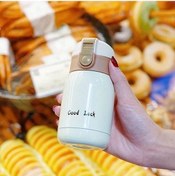 Resim Xuweiwei Beige 6.76oz Mini Paslanmaz Çelik Termos - Seyahat İçin Taşınabilir Sızdırmaz Kahve Termosu 