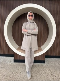 Resim AYSUN AYDEMİR Alt Üst İkili Fermuarlı Cepli Günlük Tesettür Eşofman Takım 