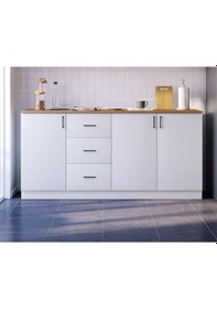 Resim Ride Mutfak Dolabı Alt Modül 180 Cm Çekmeceli Tezgah Dahil Beyaz 