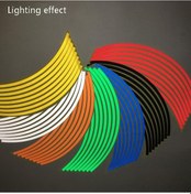 Resim Sones Motosiklet 18 İnç Tekerlek Çıkartmaları Modifiye Tekerlek Yansıtıcı Çıkartmalar Sarı 