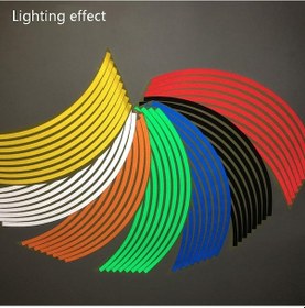 Resim Sones Motosiklet 18 İnç Tekerlek Çıkartmaları Modifiye Tekerlek Yansıtıcı Çıkartmalar Sarı 