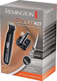 Resim Remington Groomkit Pg6130, Yüz Ve Vücut Kılı Için Şekillendirme Seti, 4 Çıkarılabilir Başlık, Siyah / Gri 
