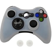 Resim Beyaz-silikon Koruyucu Kılıf Xbox 360 Gamepad İçin Xbox 360 Denetleyicisi + 2 Başparmak Sapları Kapakları İçin Kauçuk Kabuk Cilt 